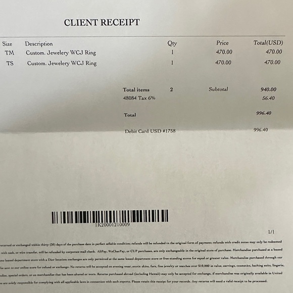 Dior Gold Chain Link Ring - Picture 6 of 6